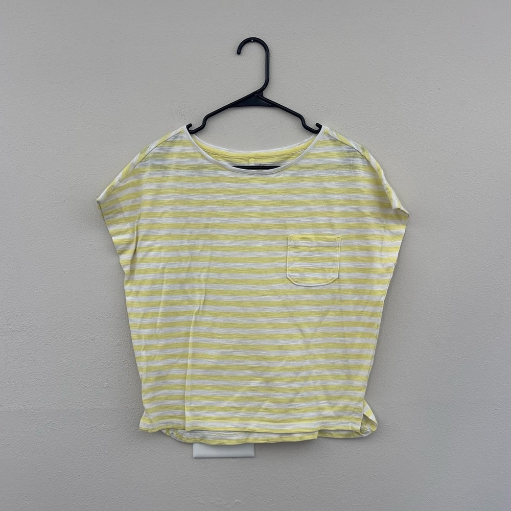Loft Yellow and White Striped T-Shirt